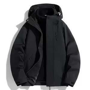 Men's Black Hooded Jacket